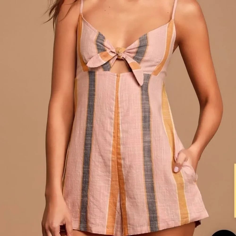 Oneil size medium blush stripe romper NWOT.